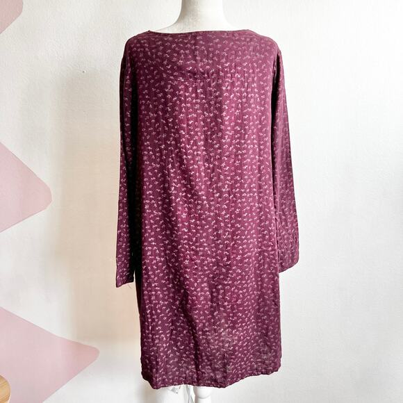 Purple Floral Lagenlook Dress Boho Minimalist‎ Earthy Vintage Mori Kei XL - Picture 3 of 7